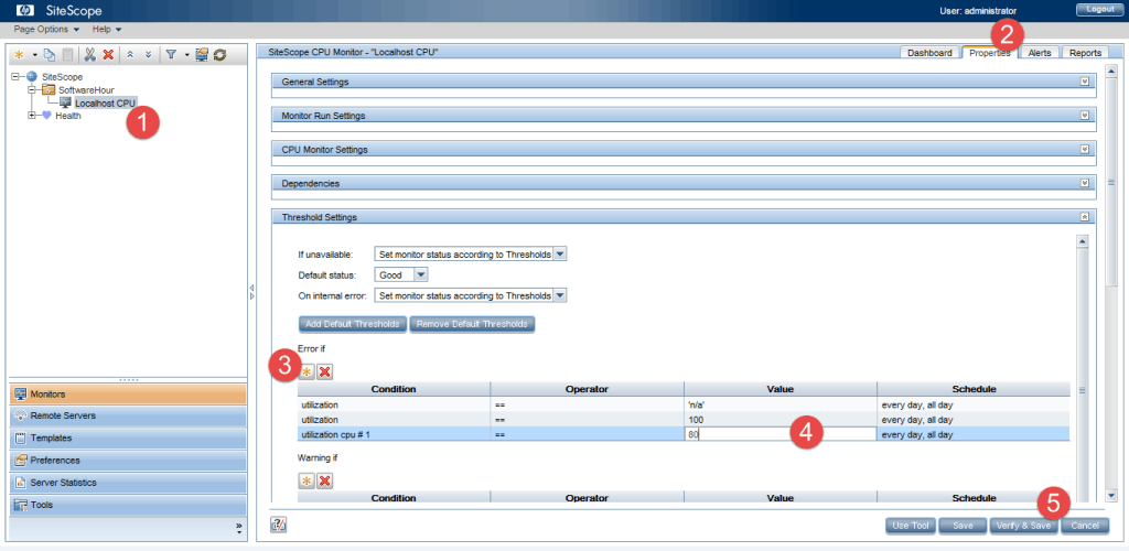 SiteScope Properties Setup