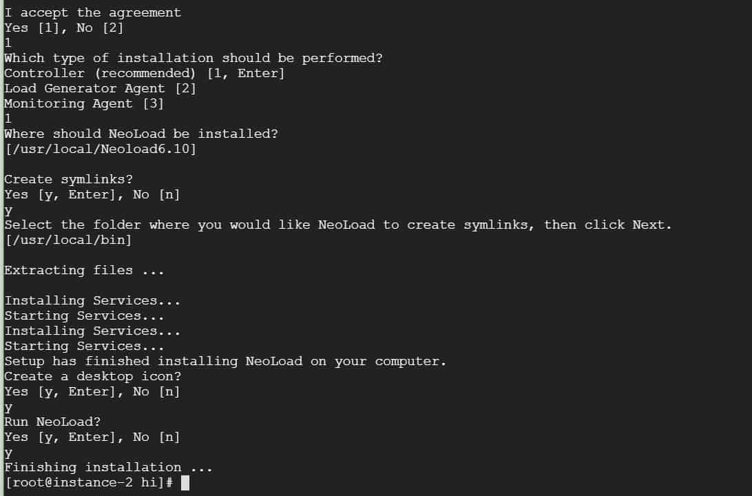 Linux Neoload Installation Step 2