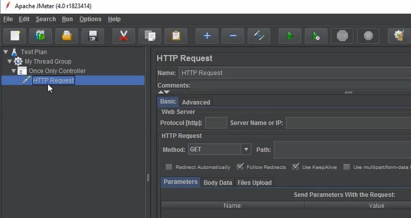For each controller Http Request in JMeter