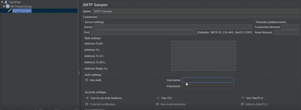 Sampler in JMeter - SMTP Sampler